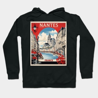 Nantes France Vintage Poster Tourism Hoodie